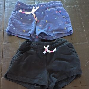 Kids' Heart Print and Solid Shorts Set